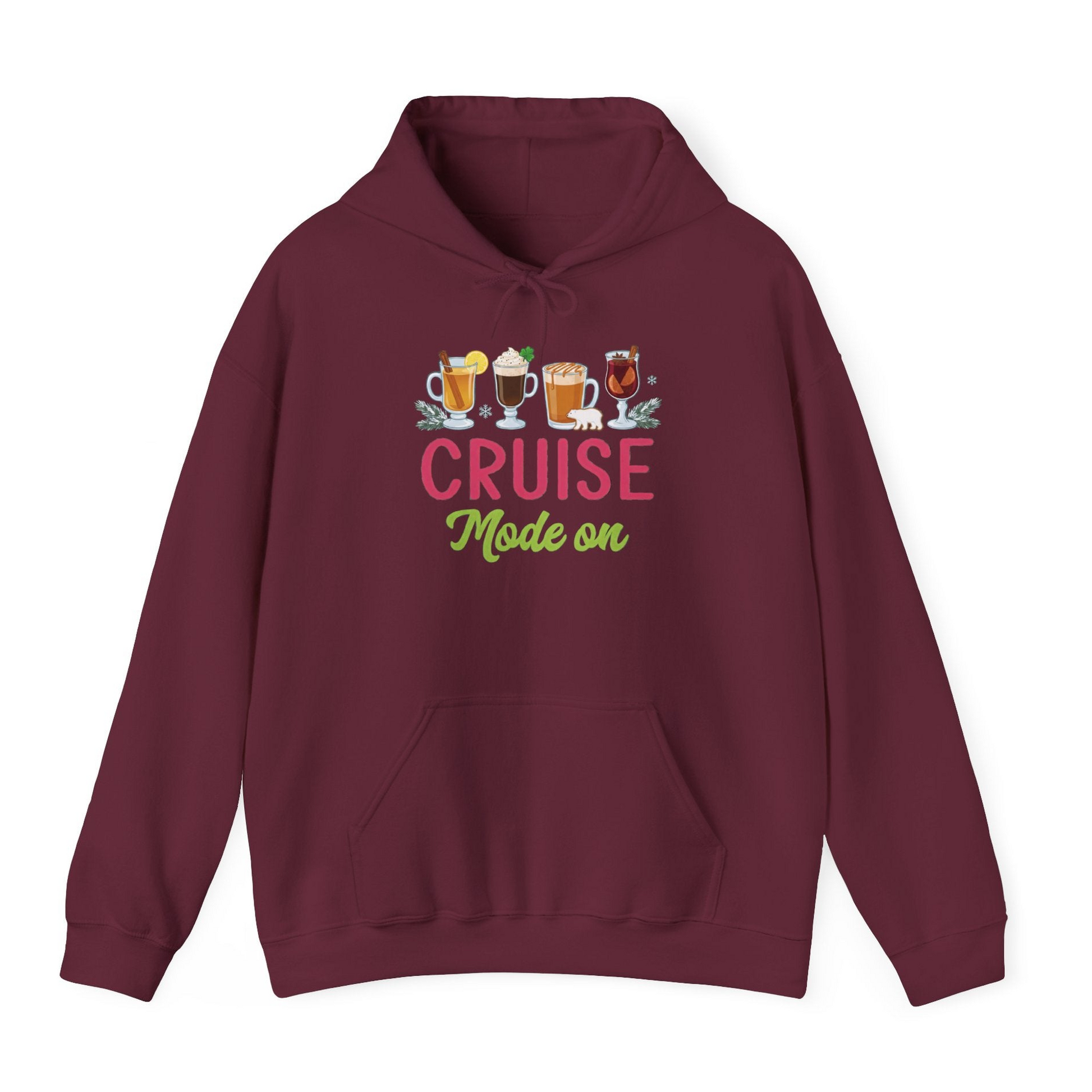 Cruise Mode On Shirt Hoodie – Maroon – Alaska Cruise Shirts