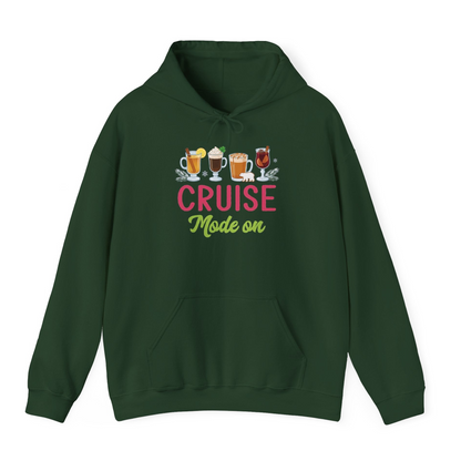 Cruise Mode On Shirt Hoodie – Forest Green – Alaska Cruise Shirts