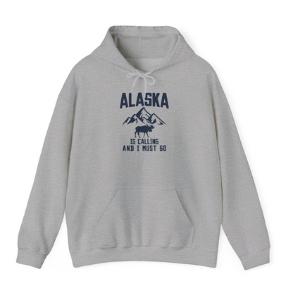 Alaska Is Calling Moose Mountains Adventure Silhouette Nature Shirt — Hoodie Hoodie – Sport Grey – Alaska Cruise Shirts