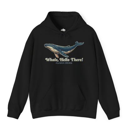 Whale Hello There Alaska Cruise Shirt Hoodie – Black – Alaska Cruise Shirts