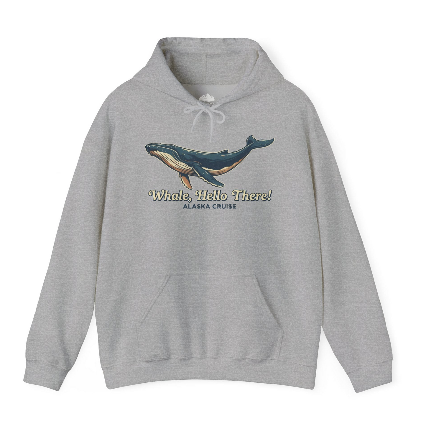 Whale Hello There Alaska Cruise Shirt Hoodie – Sport Grey – Alaska Cruise Shirts