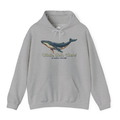 Whale Hello There Alaska Cruise Shirt Hoodie – Sport Grey – Alaska Cruise Shirts