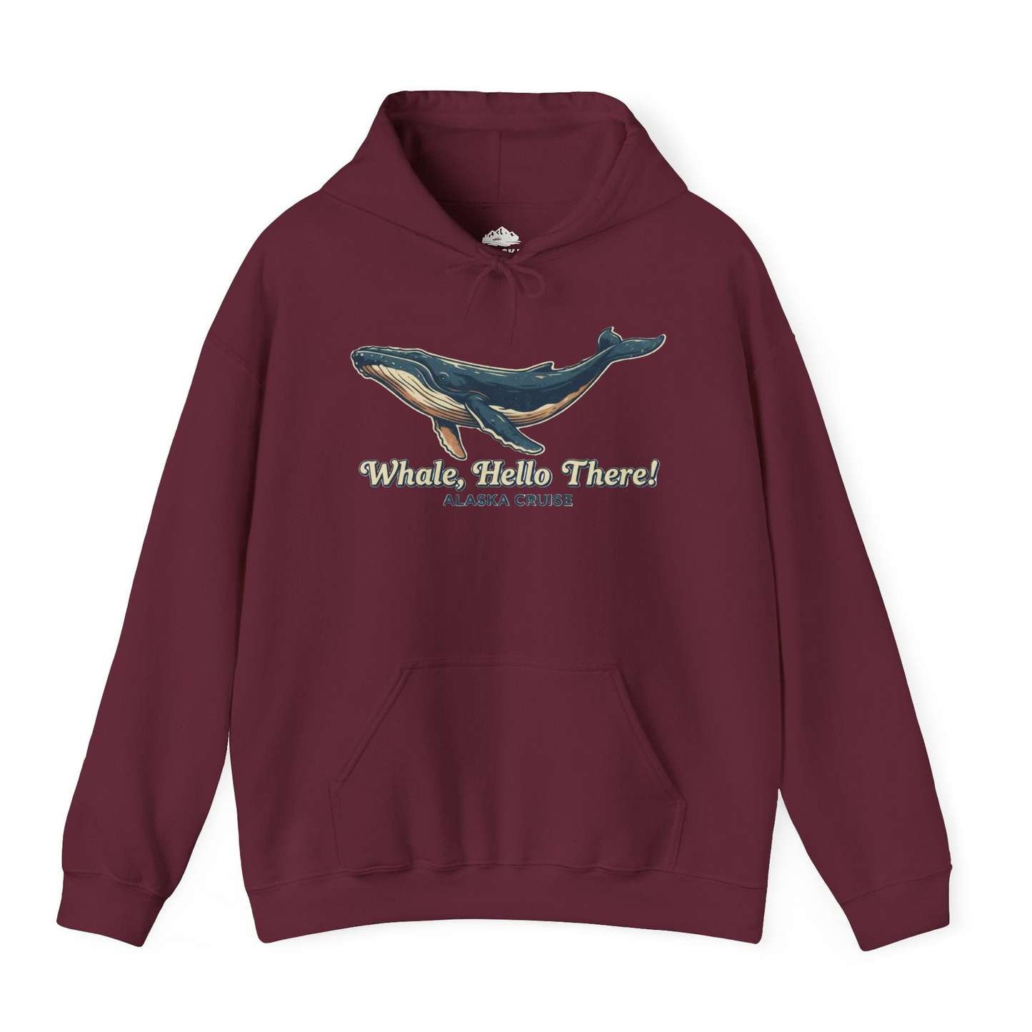Whale Hello There Alaska Cruise Shirt Hoodie – Maroon – Alaska Cruise Shirts