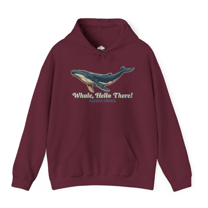 Whale Hello There Alaska Cruise Shirt Hoodie – Maroon – Alaska Cruise Shirts