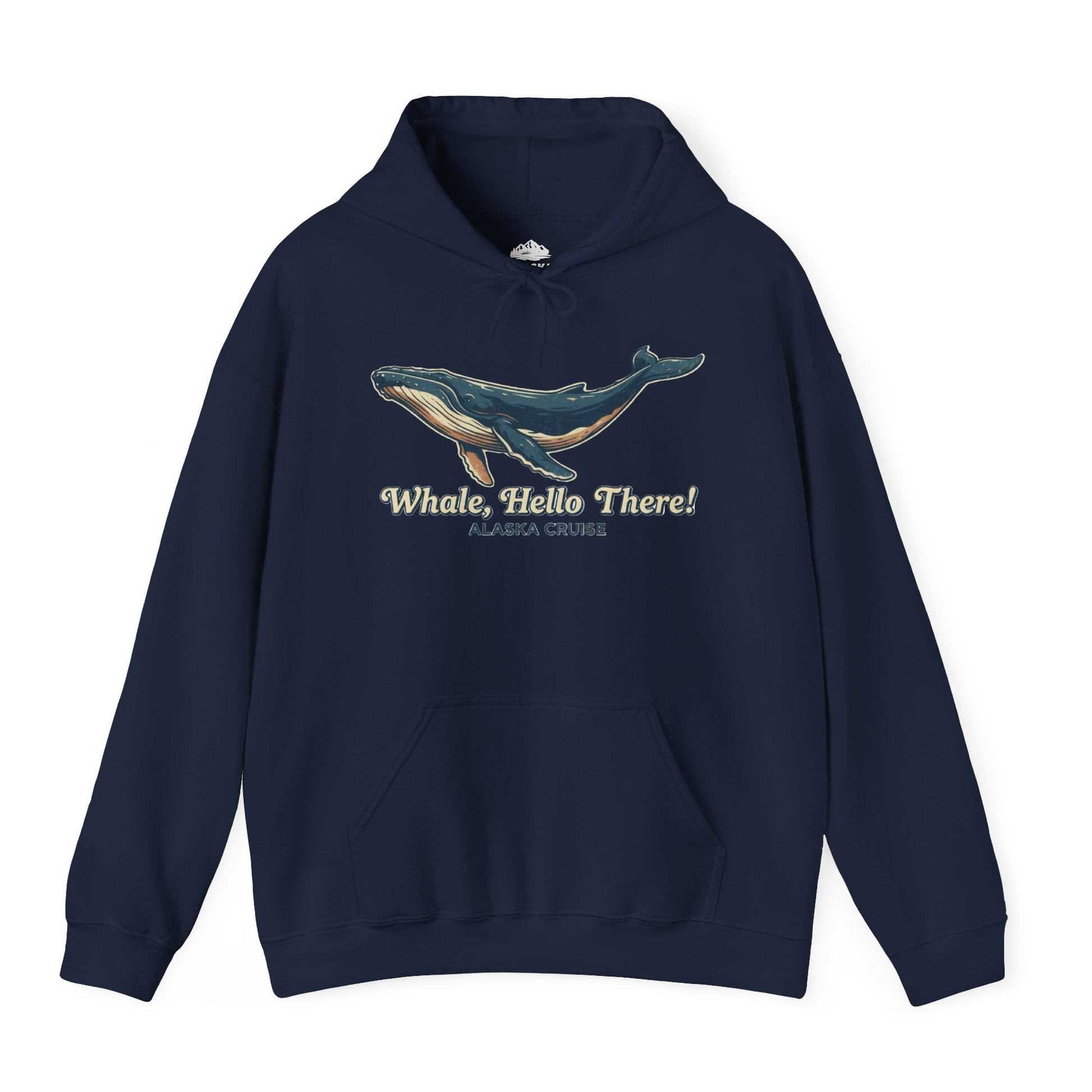 Whale Hello There Alaska Cruise Shirt Hoodie – Navy – Alaska Cruise Shirts