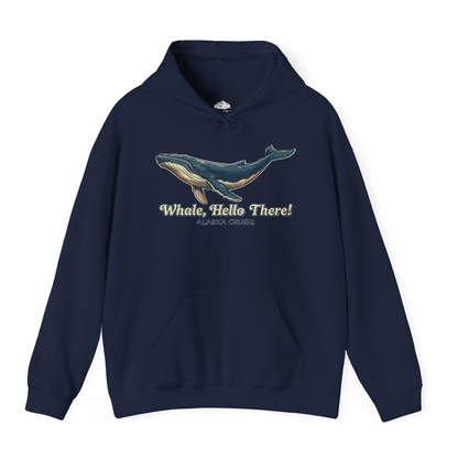 Whale Hello There Alaska Cruise Shirt Hoodie – Navy – Alaska Cruise Shirts