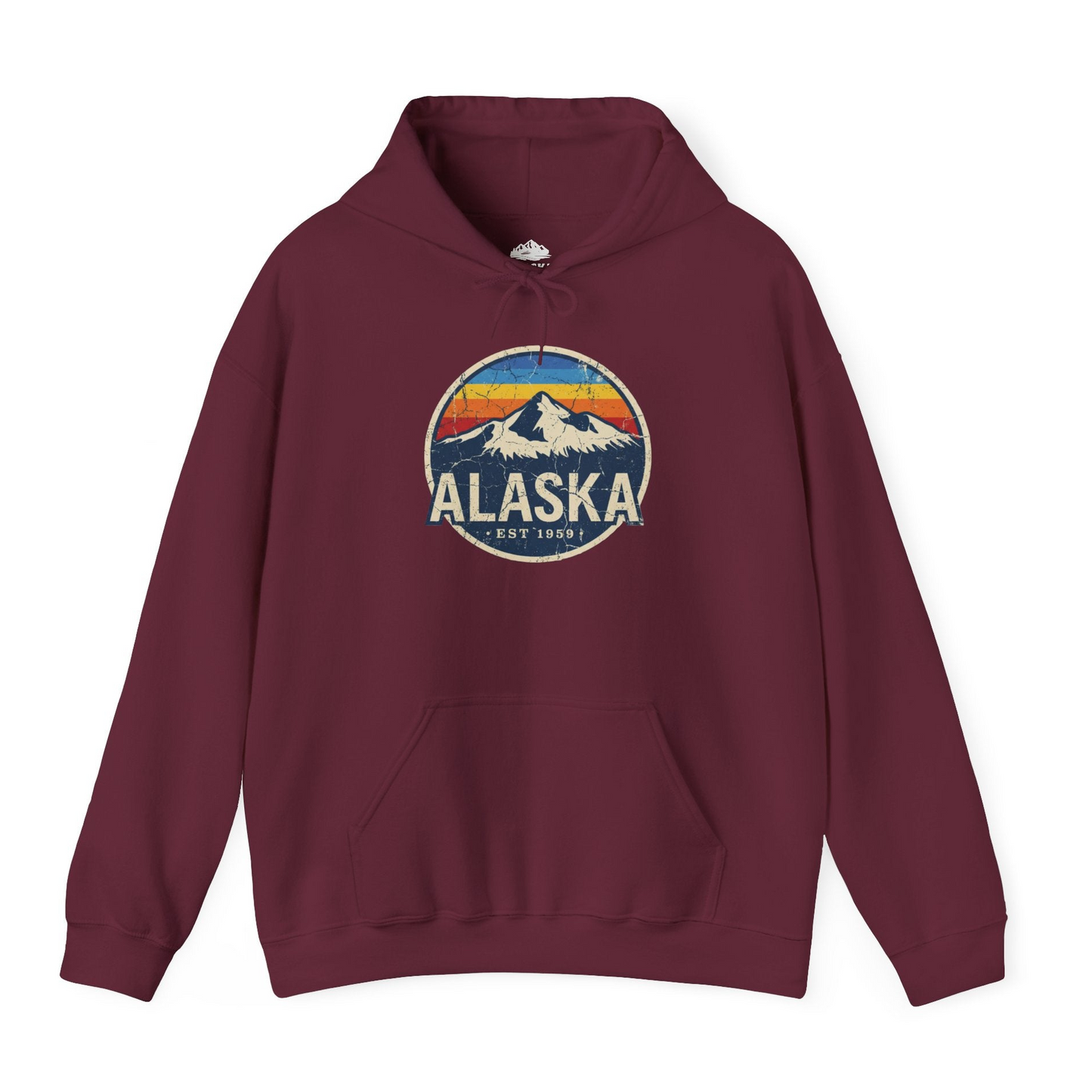 Alaska Vintage hoodie Hoodie – Maroon – Alaska Cruise Shirts