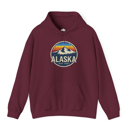 Alaska Vintage hoodie Hoodie – Maroon – Alaska Cruise Shirts