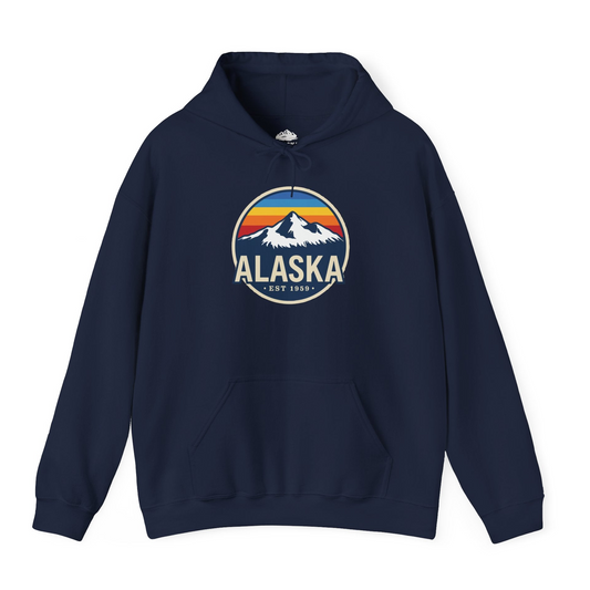 Alaska Vintage Shirt Hoodie – Navy – Alaska Cruise Shirts