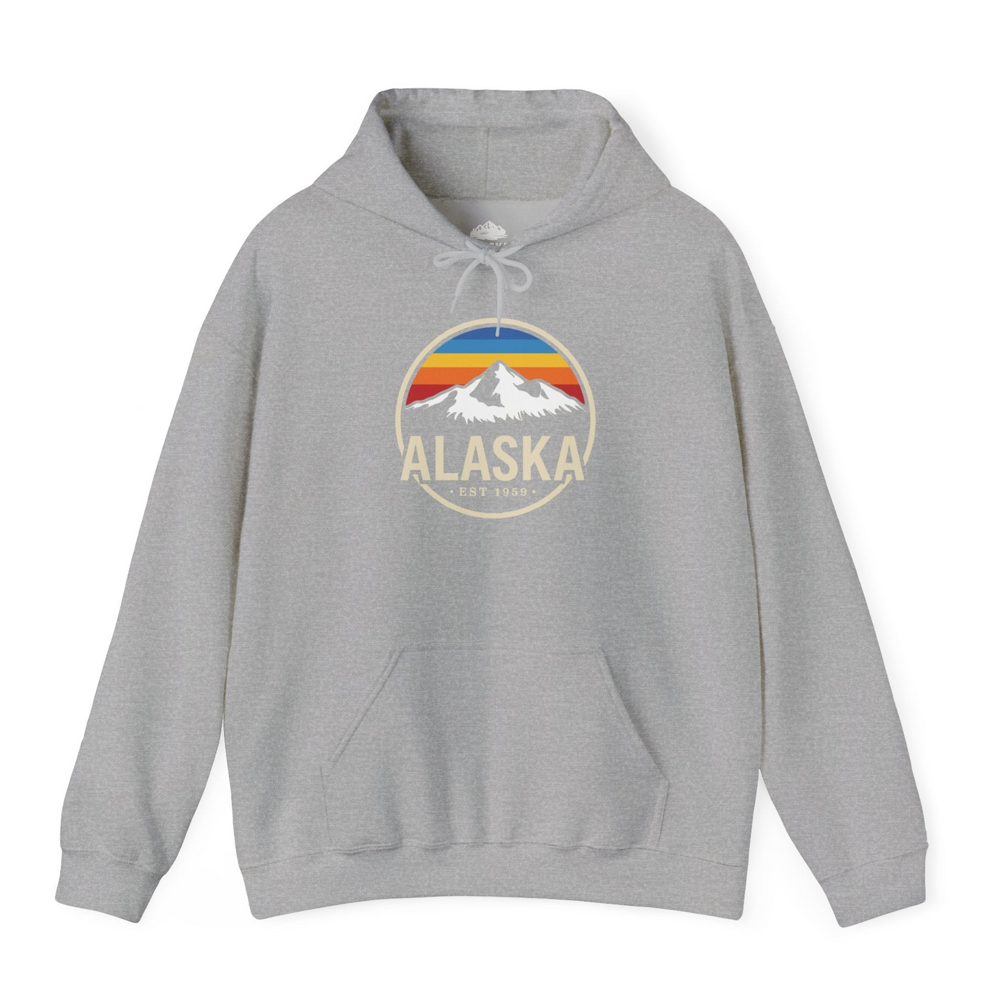 Alaska Vintage Mountain Sunset hoodie Hoodie – Sport Grey – Alaska Cruise Shirts