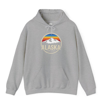 Alaska Vintage Mountain Sunset hoodie Hoodie – Sport Grey – Alaska Cruise Shirts
