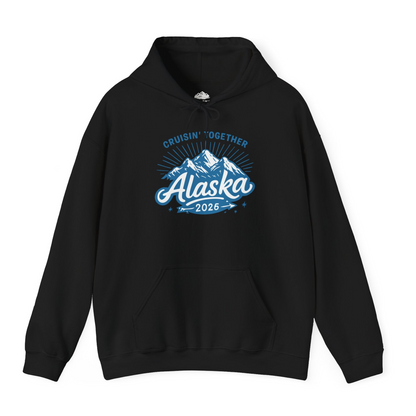 Alaska Cruise Mountains Adventure Shirt Hoodie – Black – Alaska Cruise Shirts