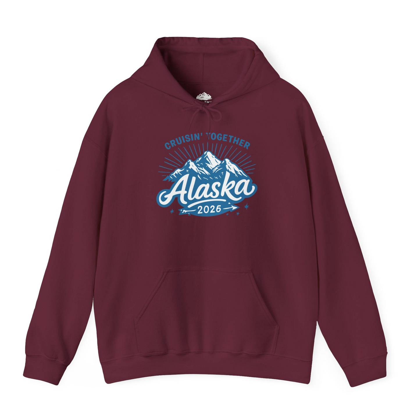 Alaska Cruise Mountains Adventure Shirt Hoodie – Maroon – Alaska Cruise Shirts