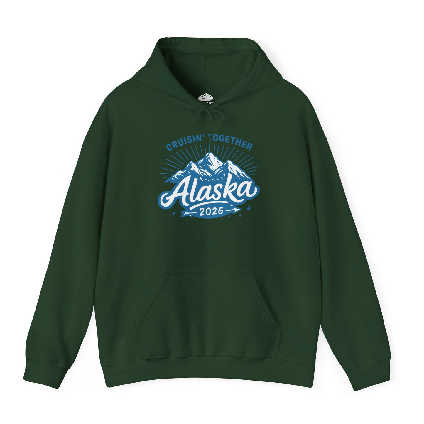 Alaska Cruise Mountains Adventure Shirt Hoodie – Forest Green – Alaska Cruise Shirts
