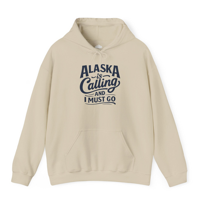 Alaska Is Calling Adventure Typography hoodie Hoodie – Sand – Alaska Cruise Shirts