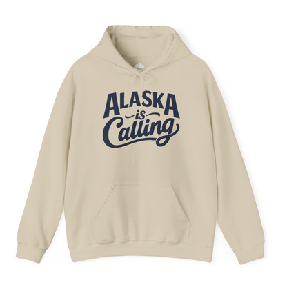 Alaska Is Calling Shirt Hoodie – Sand – Alaska Cruise Shirts