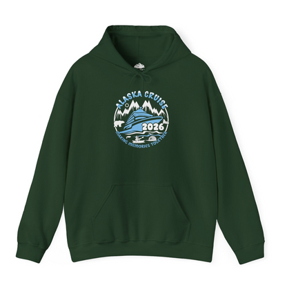 Alaska Cruise 2026 Family Adventure Shirt with Wildlife and Nature — Hoodie Hoodie – Forest Green – Alaska Cruise Shirts