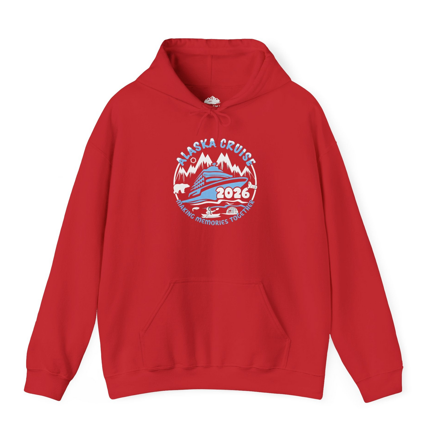 Alaska Cruise 2026 Family Adventure Shirt with Wildlife and Nature — Hoodie Hoodie – Red – Alaska Cruise Shirts