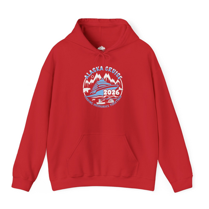 Alaska Cruise 2026 Family Adventure Shirt with Wildlife and Nature — Hoodie Hoodie – Red – Alaska Cruise Shirts