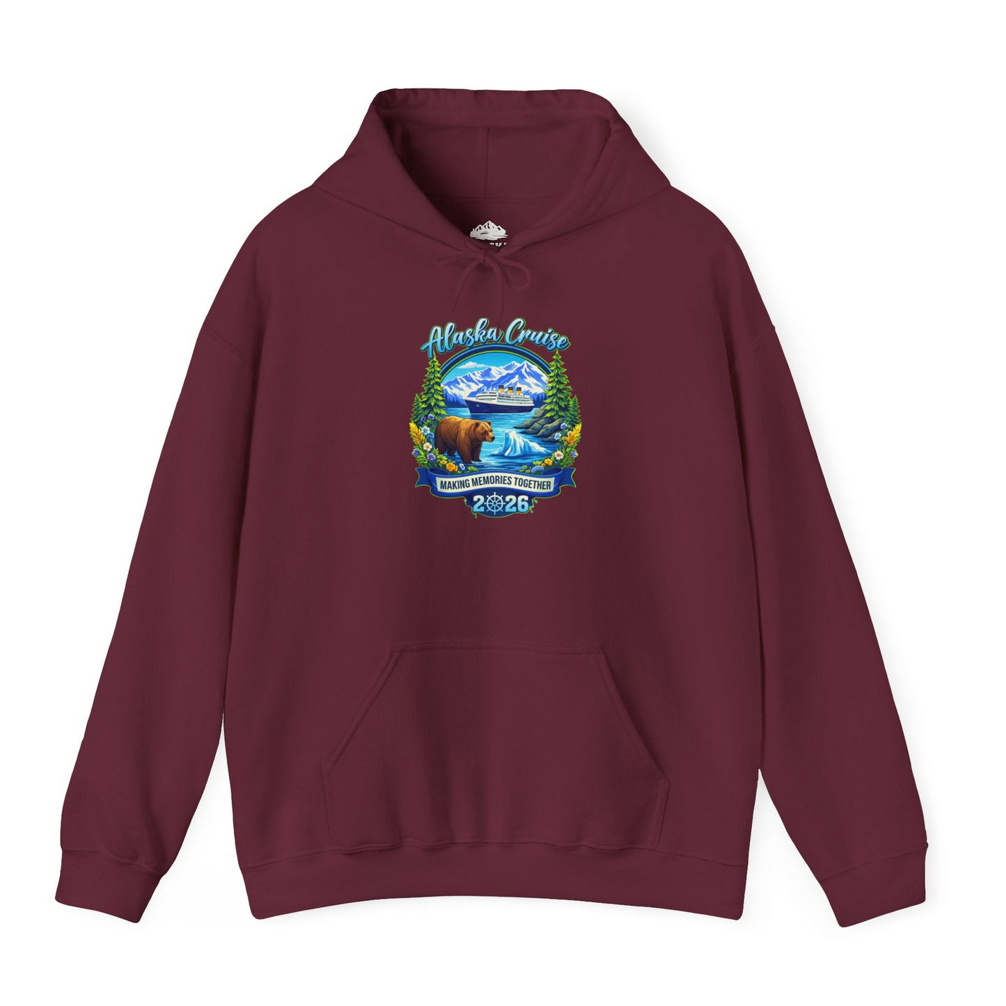 Alaska Cruise 2026 Family hoodie Hoodie – Maroon – Alaska Cruise Shirts