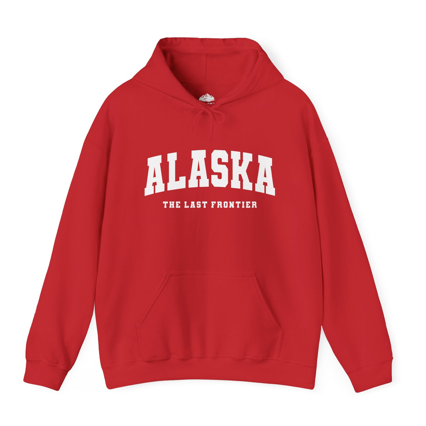 Alaska The Last Frontier Bold Collegiate Vintage State Pride Shirt — Hoodie Hoodie – Red – Alaska Cruise Shirts
