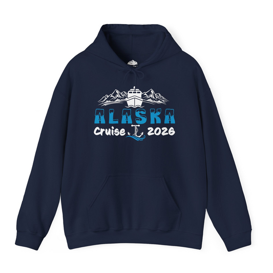 Alaska Cruise 2026 Shirt Hoodie – Navy – Alaska Cruise Shirts