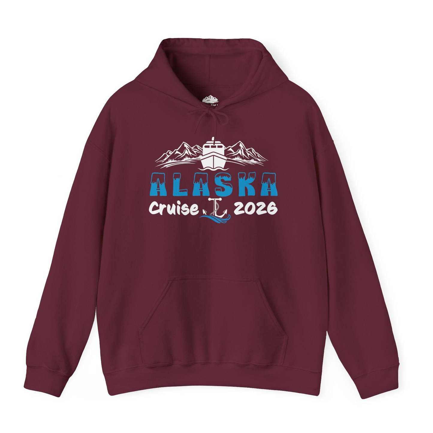 Alaska Cruise 2026 Shirt Hoodie – Maroon – Alaska Cruise Shirts