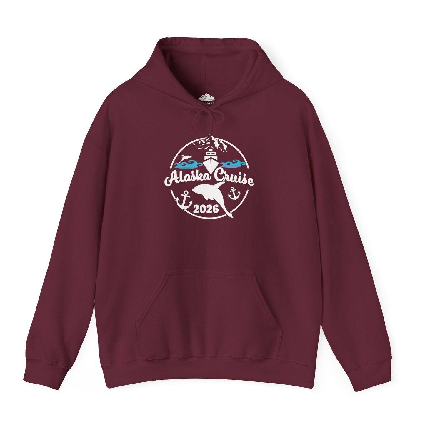 Alaska Cruise 2026 Shirt Hoodie – Maroon – Alaska Cruise Shirts