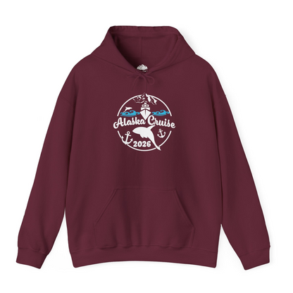 Alaska Cruise 2026 Shirt Hoodie – Maroon – Alaska Cruise Shirts
