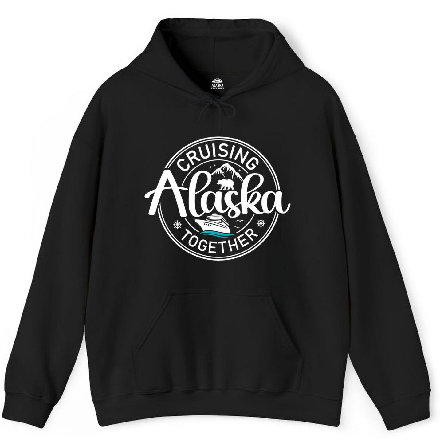 Alaska Cruise Adventure Retro Badge Shirt Hoodie – Black – Alaska Cruise Shirts