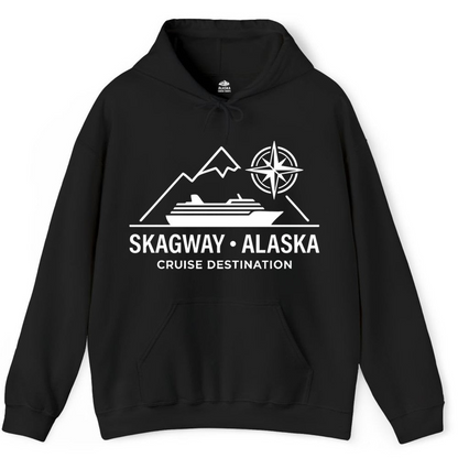 Skagway Alaska Cruise Shirt Hoodie – Black – Alaska Cruise Shirts