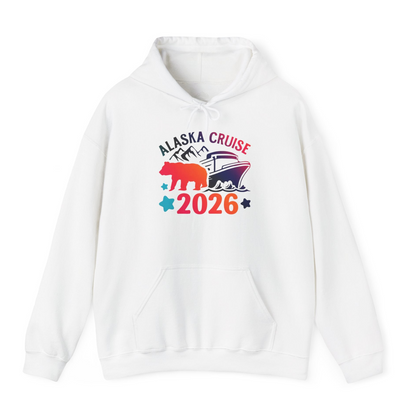 Alaska Cruise 2026 Shirt Hoodie – White – Alaska Cruise Shirts