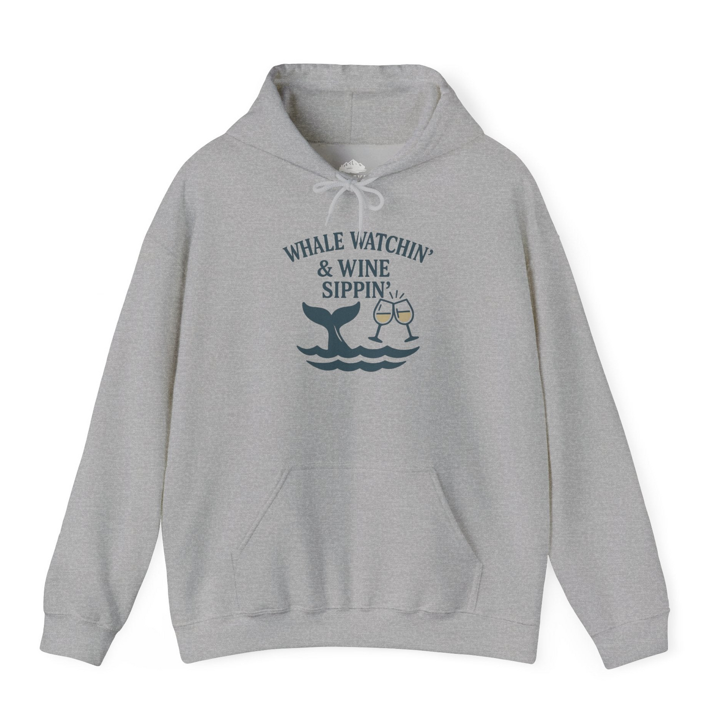 Whale Watching and Wine Sippin Shirt Hoodie – Sport Grey – Alaska Cruise Shirts