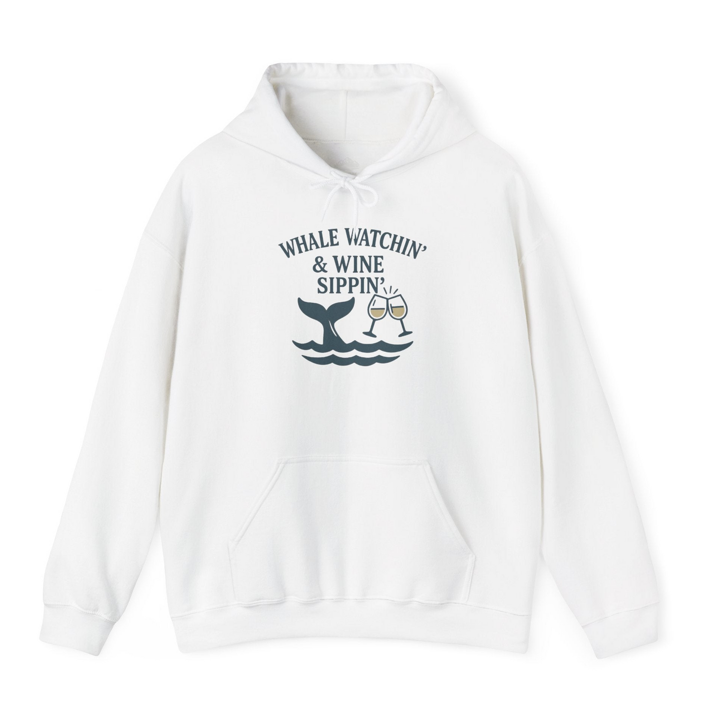 Whale Watching and Wine Sippin Shirt Hoodie – White – Alaska Cruise Shirts