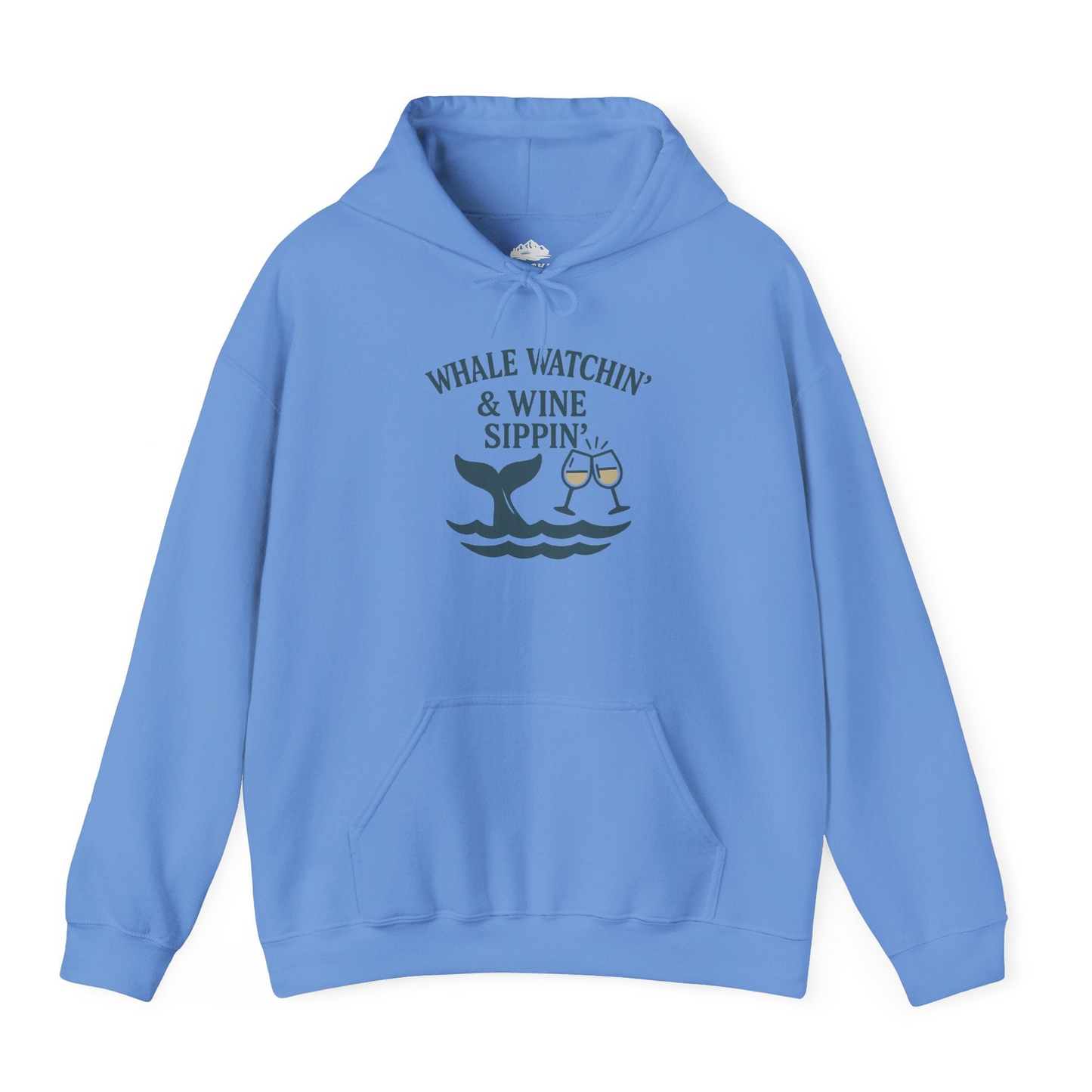 Whale Watching and Wine Sippin Shirt Hoodie – Carolina Blue – Alaska Cruise Shirts