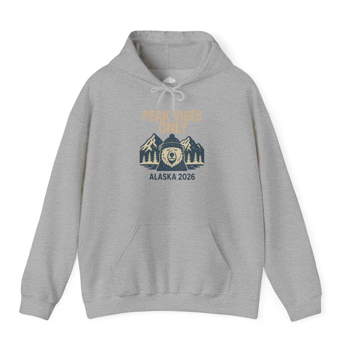 Alaska 2026 Mountain Adventure Bear Hoodie – Sport Grey – Alaska Cruise Shirts