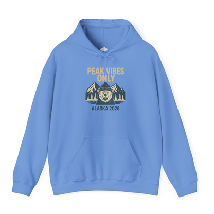 Alaska 2026 Mountain Adventure Bear Hoodie – Carolina Blue – Alaska Cruise Shirts