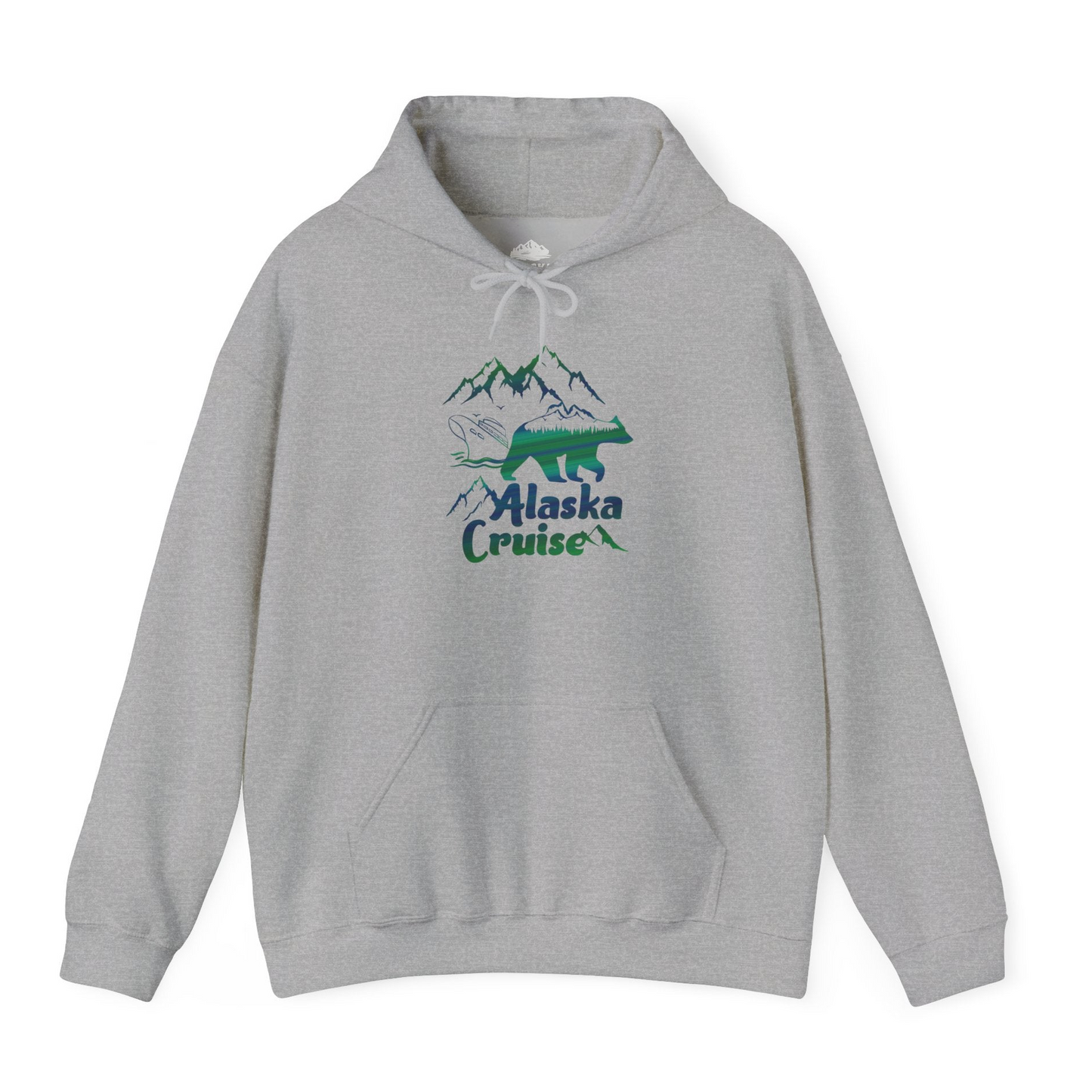 Alaska Cruise Bear Mountains Silhouette Shirt Hoodie – Sport Grey – Alaska Cruise Shirts