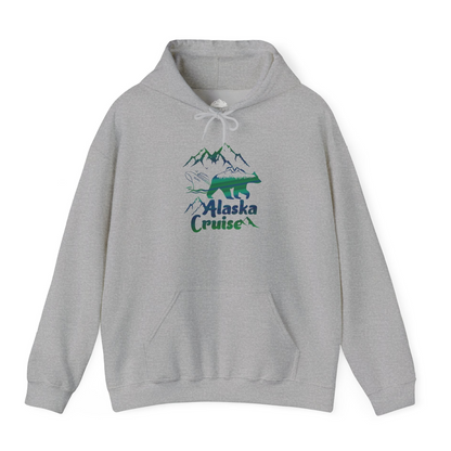 Alaska Cruise Bear Mountains Silhouette Shirt Hoodie – Sport Grey – Alaska Cruise Shirts