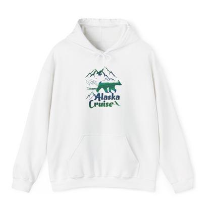 Alaska Cruise Bear Mountains Silhouette Shirt Hoodie – White – Alaska Cruise Shirts