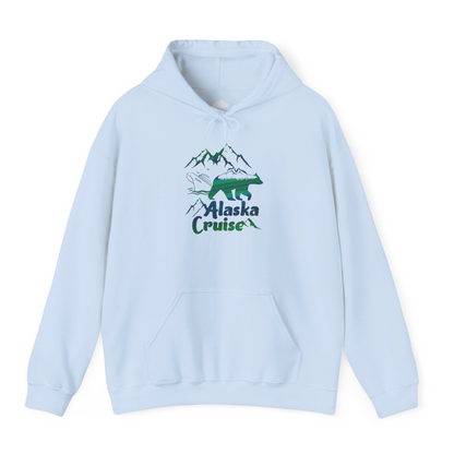Alaska Cruise Bear Mountains Silhouette Shirt Hoodie – Light Blue – Alaska Cruise Shirts