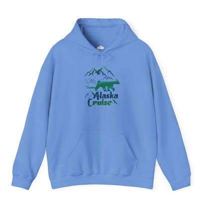 Alaska Cruise Bear Mountains Silhouette Shirt Hoodie – Carolina Blue – Alaska Cruise Shirts