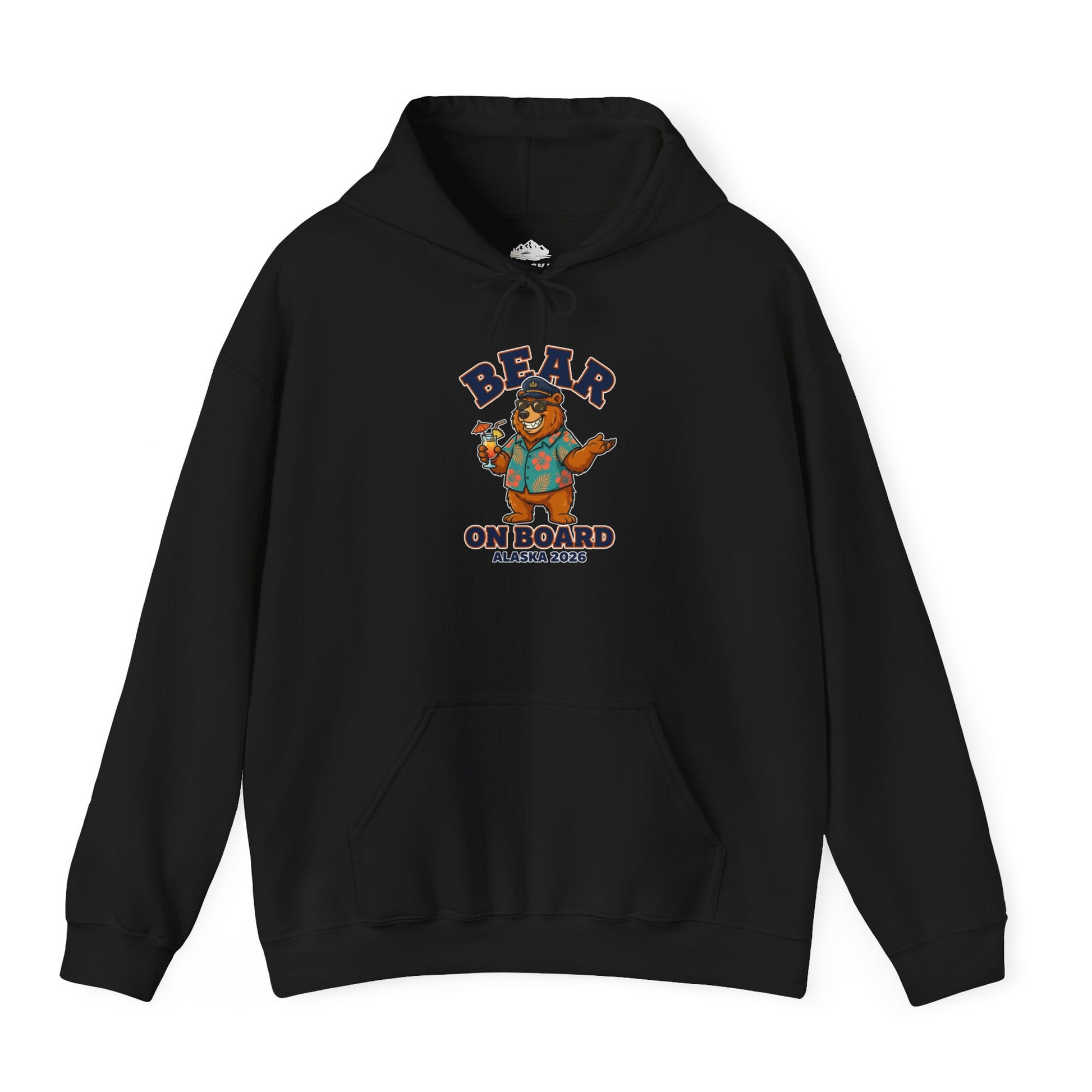 Bear On Board Alaska 2026 Funny Tropical Cruise T-Shirt — Hoodie Hoodie – Black – Alaska Cruise Shirts