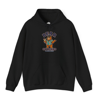 Bear On Board Alaska 2026 Funny Tropical Cruise T-Shirt — Hoodie Hoodie – Black – Alaska Cruise Shirts
