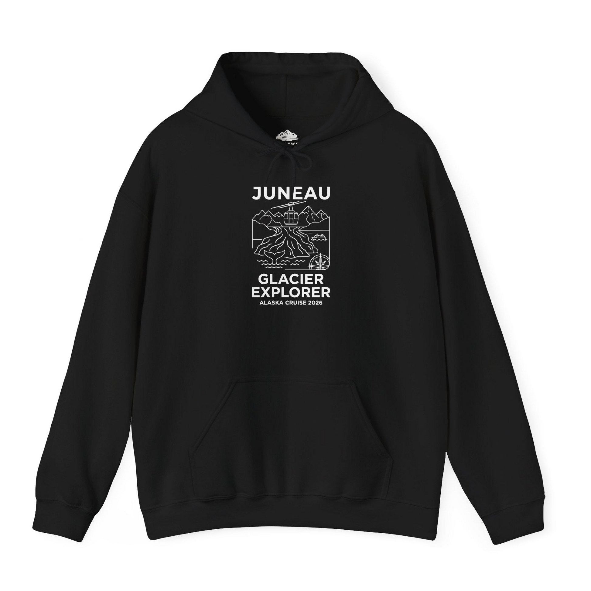 Juneau Glacier Explorer Alaska Cruise 2026 Adventure Shirt — Hoodie Hoodie – Black – Alaska Cruise Shirts