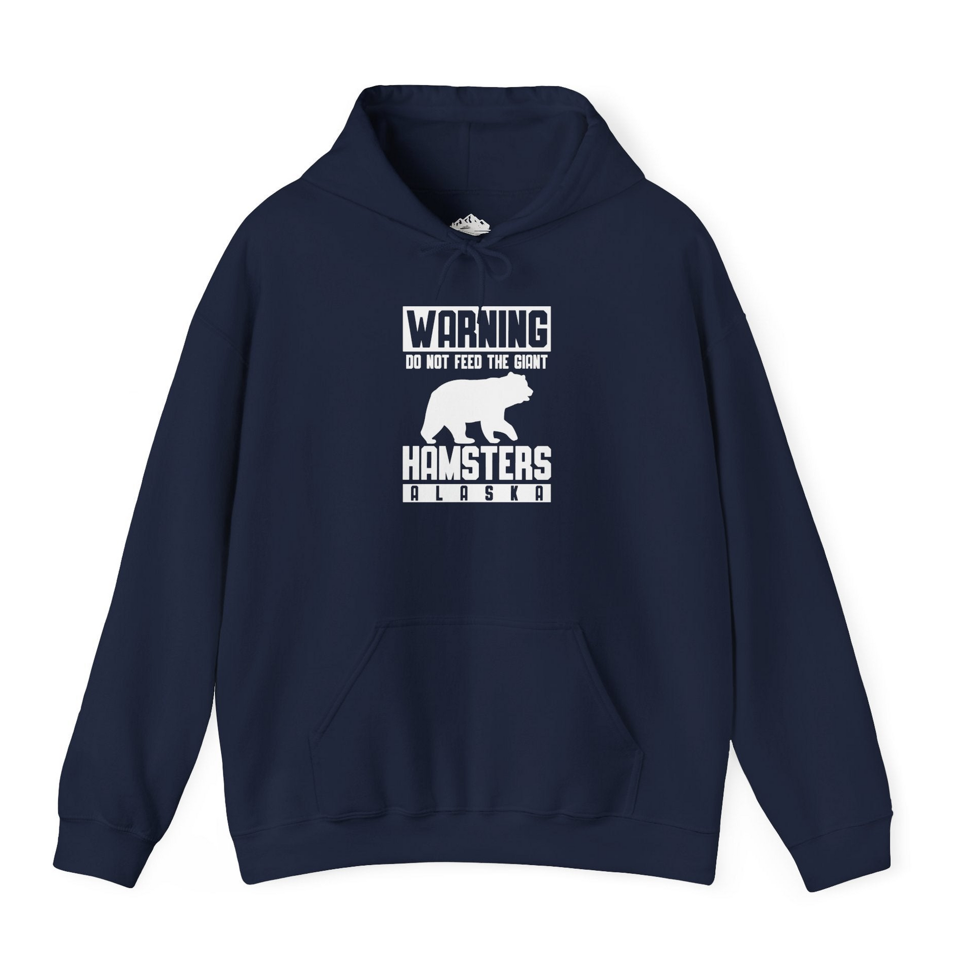 Funny Alaska Bear Giant Hamster Warning Sign Shirt for Travelers Hoodie – Navy – Alaska Cruise Shirts