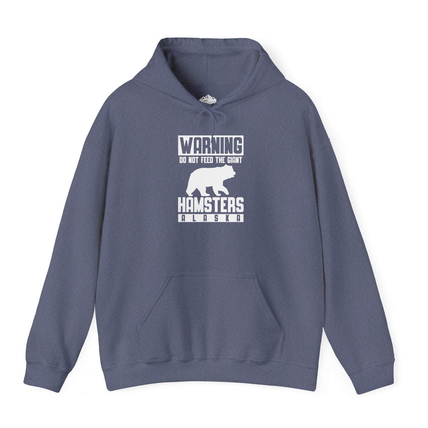 Funny Alaska Bear Giant Hamster Warning Sign Shirt for Travelers Hoodie – Heather Navy – Alaska Cruise Shirts