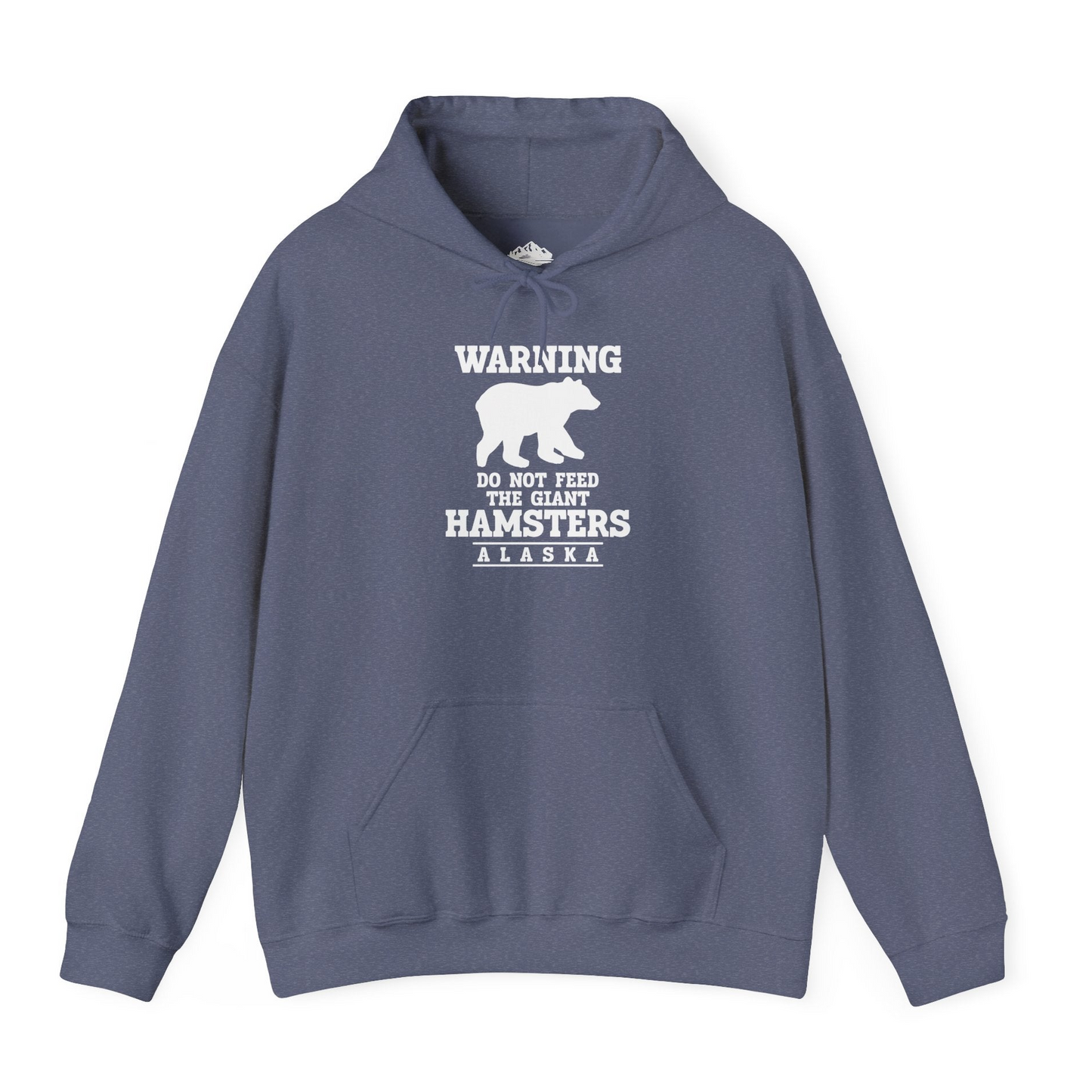 Funny Alaska Bear Warning Shirt - Do Not Feed the Giant Hamsters Tee Hoodie – Heather Navy – Alaska Cruise Shirts