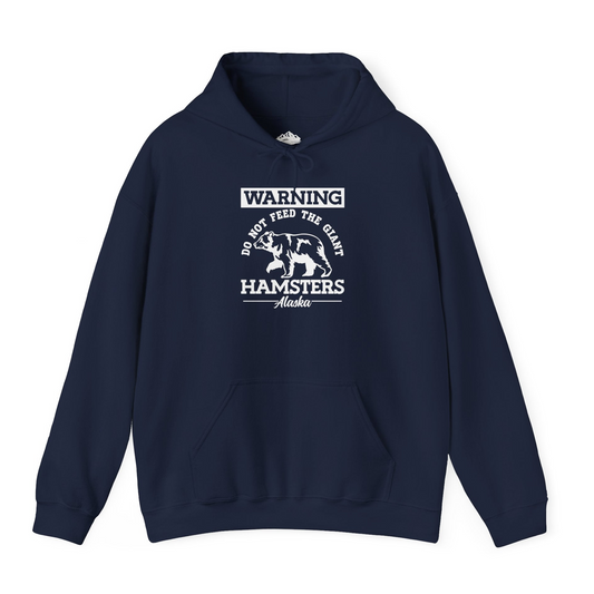 Funny Alaska Bear Warning Parody Do Not Feed the Giant Hamsters Shirt Hoodie – Navy – Alaska Cruise Shirts