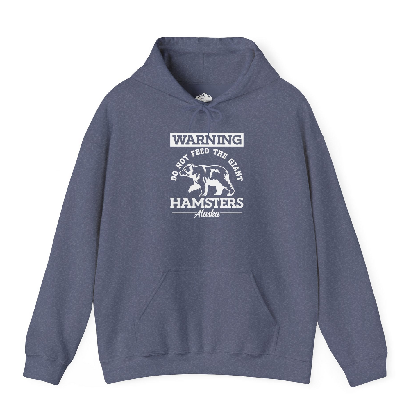 Funny Alaska Bear Warning Parody Do Not Feed the Giant Hamsters Shirt Hoodie – Heather Navy – Alaska Cruise Shirts